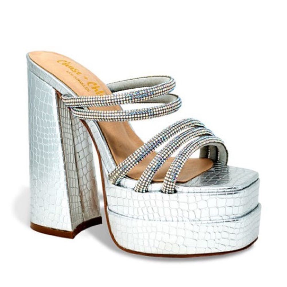 Chase and Chloe | Embellished Multi Strap Sandal
